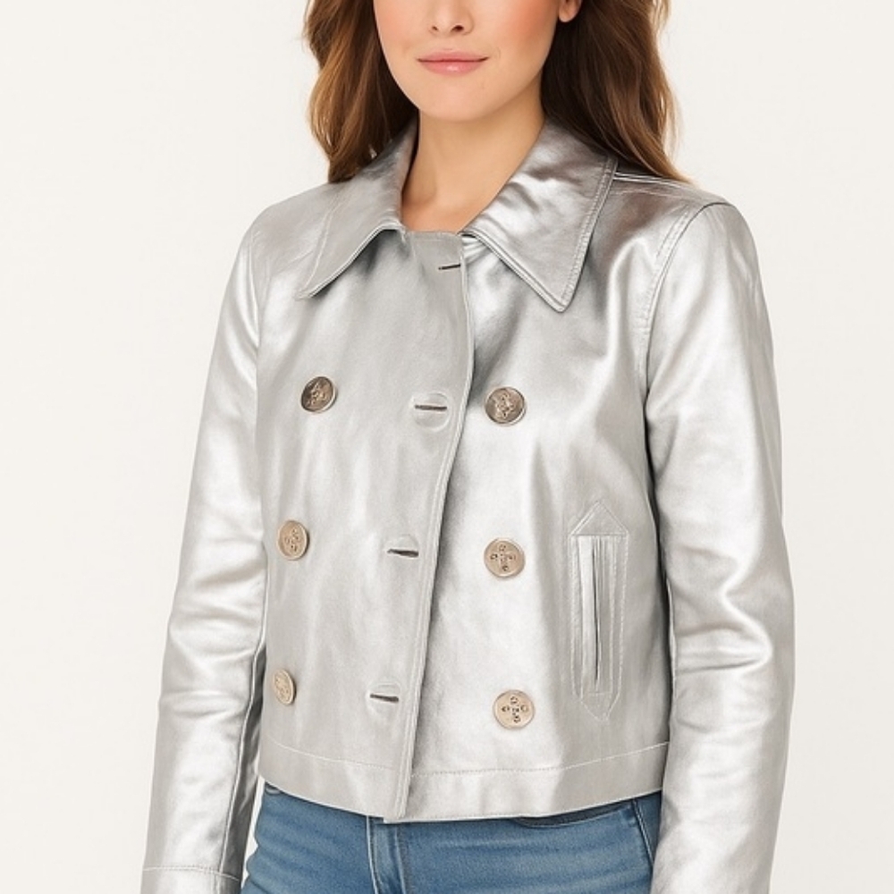 Lauren Jeans Company Ralph Lauren Silver Metallic Jacket